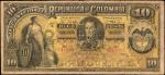 COLOMBIA. Republica de Columbia. 10 Pesos, 1895. P-236a. Very Fine.