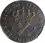 1721-B French Colonies Sou, or 9 Deniers. Rouen Mint. Martin 1.2-A.2, W-11825. Rarity-4. EF-45 (PCGS