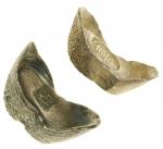 Republican era, small size boat shaped silver sychees with auspicious characters, Xi and Fu,2 pieces
