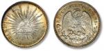 1898年墨西哥“鹰洋”1比索银币一枚，铸工精良，双面彩色氧化，银光温润，状态颇佳，PCGS MS64（88706646）