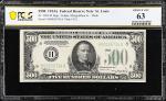 Fr. 2202-H. 1934A $500 Federal Reserve Mule Note. St. Louis. PCGS Banknote Choice Uncirculated 63.