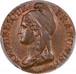 FRANCE. 5 Centimes, Year 4-A (1795). Paris Mint. PCGS MS-63 Brown.
