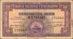 TIMOR. Banco Nacional Ultramarino. 50 Avos, 1940. P-14. Choice Fine.