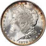 1878 Morgan Silver Dollar. 7 Tailfeathers. Reverse of 1879. MS-65+ (PCGS).