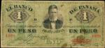 COLOMBIA. Banco de Panama.  1 Peso, 18xx (ca. 1869). P-S721. PCGS Fine 12 Apparent. Rust Stains; Sma