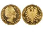 1873D年德国巴伐利亚路德维希20马克金币，PCGS MS65