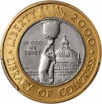 2000-W Library of Congress Bicentennial Bimetallic $10. MS-70 (PCGS). Gold Shield Holder.