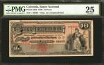 COLOMBIA. Banco Nacional - Overprinted on Banco Internacional. 10 Pesos. 1899. P-S648. PMG Very Fine