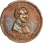 1860 Abraham Lincoln. DeWitt-AL 1860-37. Copper. 31 mm. MS-64 BN (NGC).