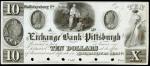 Hollidaysburg, Pennsylvania. Exchange Bank of Pittsburgh. ND (18xx). $10. About Uncirculated. Proof.
