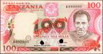 TANZANIA. Bank of Tanzania. 100 Shilingi, ND (1978). P-8s. Specimen. Uncirculated.