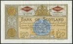 Bank of Scotland, £20, 2 October 1963, serial number 1/G 2965, brown on pale orange underprint, arms