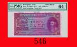 1945年葡属印度大西洋国家银行 100卢比样票Portugese India， Banco Nacional Ultramarino， 100 Rupias Specimen， 1945  PMG 