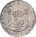 1756-LM JM年秘鲁壹圆银币。利马铸币厂。PERU. 8 Reales, 1756-LM JM. Lima Mint. Ferdinand VI. NGC EF Details--Damaged
