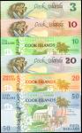 COOK ISLANDS. Lot of (6). Ministry of Finance. 3, 10, 20 & 50 Dollars, ND (1987 & 1992). P-3, 4, 5a,