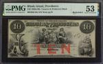 Providence, Rhode Island. Grocers and Producers Bank. 1850s-60s. $10. PMG About Uncirculated 53. Rem