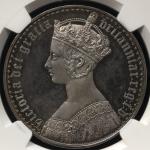 GREAT BRITAIN Victoria ヴィクトリア(1837~1901) Crown 1847 NGC-PF65 Cameo Proof UNC~FDC