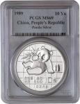1989年熊猫银币一枚，PCGS69