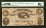 T-7. Confederate Currency. 1861 $100. PMG Uncirculated 62.