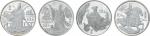 1996年文学名著三国演义银币二套共八枚，原盒装、附原证书NO.000029；NO.000030。均为重量27克，面值10元，直径38.6mm，成色92.5%，发行量7000套。