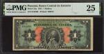 PANAMA. Banco Central de Emision. 1 Balboa, 1941. P-22a. PMG Very Fine 25.