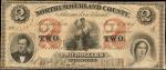 Shamokin, Pennsylvania. Shamokin Bank. June 1, 1861. $2. Fine.