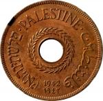 PALESTINE. 20 Mils, 1942. London Mint. George VI. NGC MS-62 Brown.