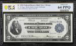 Fr. 767. 1918 $2  Federal Reserve Bank Note. Chicago. PCGS Banknote Choice Uncirculated 64 PPQ.