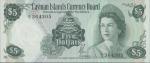  Cayman Islands Currency Board, $5, law of 1971 (1972), prefix A/1, green, Elizabeth II at right, ar
