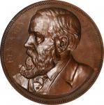 1889 Benjamin Harrison Presidential Medal. By Charles E. Barber. Julian PR-24. Bronze. MS-67 BN (NGC