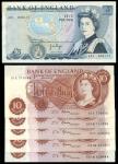 Bank of England, J.B.Page, ｣5, ND (1971), serial number A01 000177, blue, Elizabeth II at right, als