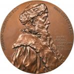 Pair of 1899 New York Johann Gutenberg Statue Medals. Silver and Copper. 69.7 mm. The silver example