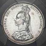 GREAT BRITAIN Victoria ヴィクトリア(1837~1901) Shilling 1887 PCGS-MS62 AU~UNC