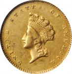 1856-S Gold Dollar. Type II. AU-55 (NGC).