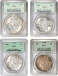 Lot of (4) 1896 Morgan Silver Dollars. MS-63 (PCGS). OGH.