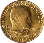 1922 Grant Memorial Gold Dollar. No Star. MS-63 (PCGS).