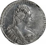 RUSSIA. Ruble, 1733. Moscow (Kadashevsky) Mint. Anna. NGC Unc Details--Cleaned.