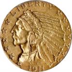 1911-S Indian Half Eagle. Unc Details--Cleaned (PCGS).