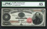 Fr. 355. 1890 $2 Treasury Note. PMG Choice Extremely Fine 45.