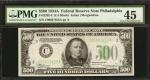 UNITED STATES. Federal Reserve Note of Philadelphia. 500 Dollars, 1934-A. Fr. 2202-C. PMG Choice Ext