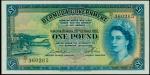 BERMUDA. British Administration. 1 Pound, 1952. P-20a. PMG Choice Uncirculated 64.