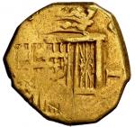 SPAIN, Seville, gold cob 2 escudos, Philip III, assayer not visible.
