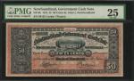 CANADA-NEWFOUNDLAND. Bank of Montreal. 50 Cents, 1911-12. NF-8b. PMG Very Fine 25.