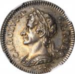 GREAT BRITAIN. Silver Farthing Pattern, 1665. Charles II. NGC PROOF-64.