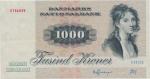 Denmark; 1972-1992, banknote 1000 Kroner, P.#53g, sn. C4922E 5764839, portrait Thomasine Heiberg, VF