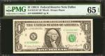 Fr. 1912-K*. 1981A $1 Federal Reserve Star Note. Dallas. PMG Gem Uncirculated 65 EPQ.