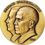 2013 Barack Obama and Joseph Biden Second Inaugural Medal. Bronze. 69.9 mm. Mint State.