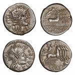 古罗马共和国一第纳里银币两枚