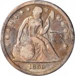 1859-S Liberty Seated Silver Dollar. OC-1. Rarity-2. Repunched Date. VG Details--Graffiti (PCGS).