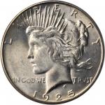 1925-S Peace Silver Dollar. MS-64+ (PCGS).